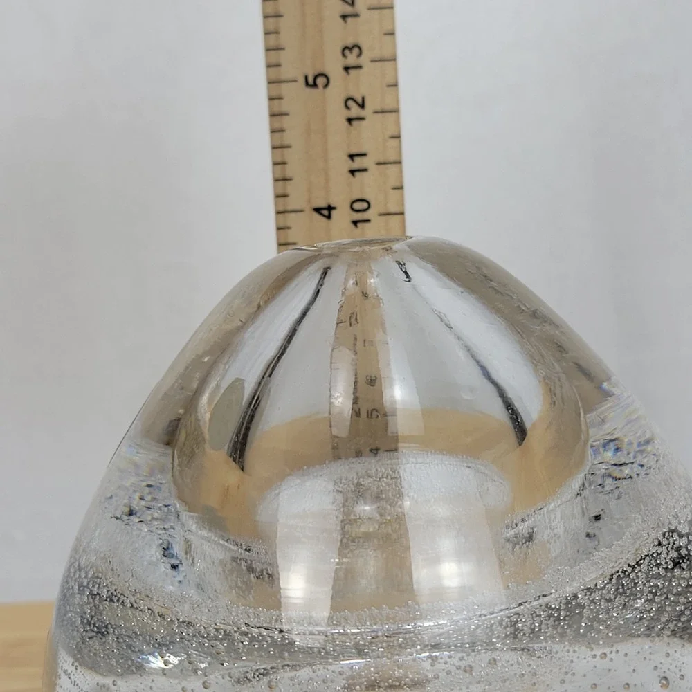 Crystal Clear Polish Mouth Blown Bubble Glass Votive Candle Holder 4